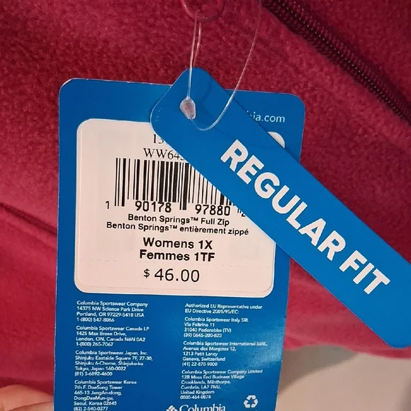 Columbia Raspberry Full-Zip Fleece Jacket - Picture 5 of 5